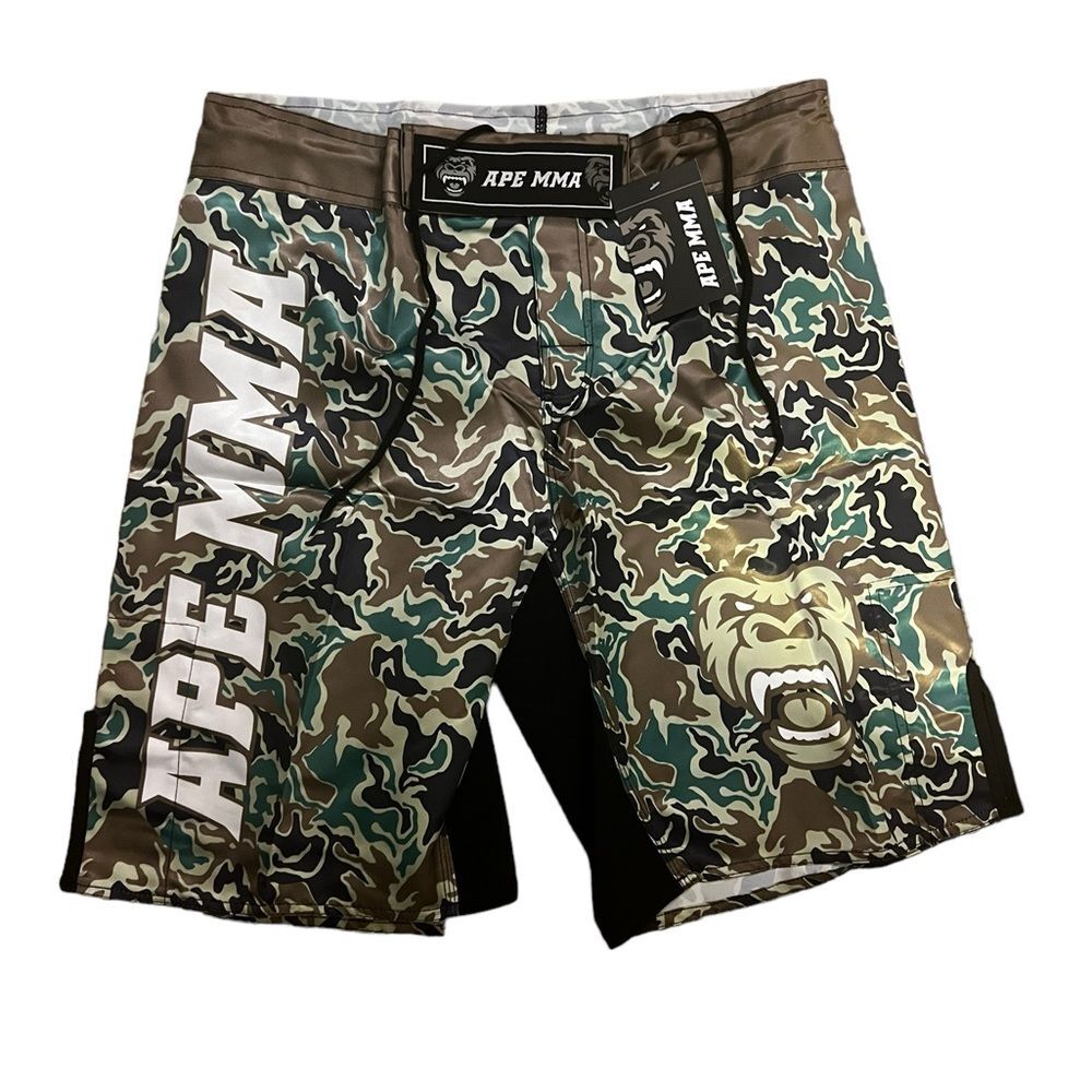 Men's Camouflage Athletic Shorts - Green and Brown